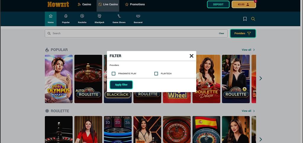 Howzit Casino Game Providers UK