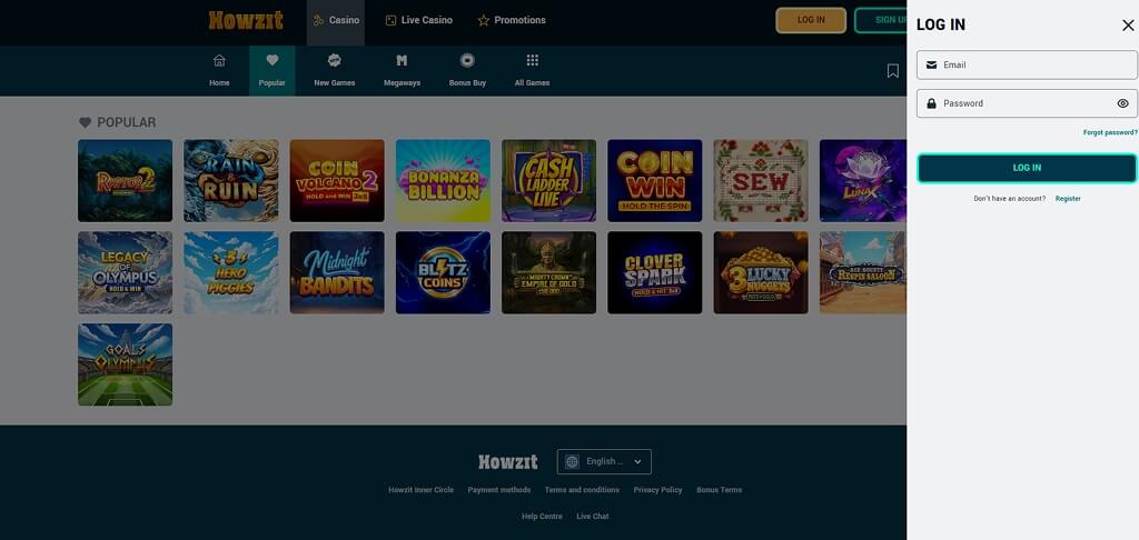 Howzit Casino Login UK